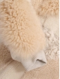 Beige, light pink and camel oversized shearling fur and leather jacket Retail price €5750 Size 40 to 44