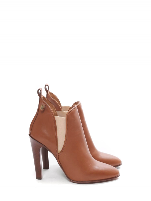 PIPER Tan leather heeled ankle boots Retail price €640 NEW Size 40