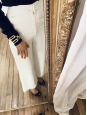 Pantalon taille haute évasé en crêpe blanc Prix boutique 2500€ Taille 36