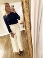 High waist straight leg white crepe pants Retail price €2500 Size 36