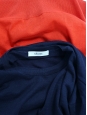 Pull bicolore rouge et bleu marine en soie et coton Taille 34