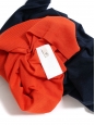 Pull bicolore rouge et bleu marine en soie et coton Taille 34