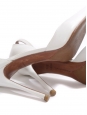 ALHAMBRA pointy toe stiletto heel ankle strap white leather pumps Retail price $695 Size 37.5
