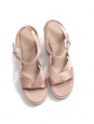 Antique rose satin platform heel sandals Retail price $525 Size 38