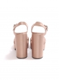 Sandales à talon et plateforme en satin rose clair Prix boutique $525 Taille 38