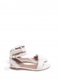 LETICIA White scalloped-leather flat sandals with ankle strap Retail price €550 Size 37.5