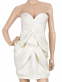 White draped silk strapless dress Retail price 1435€ Size 38