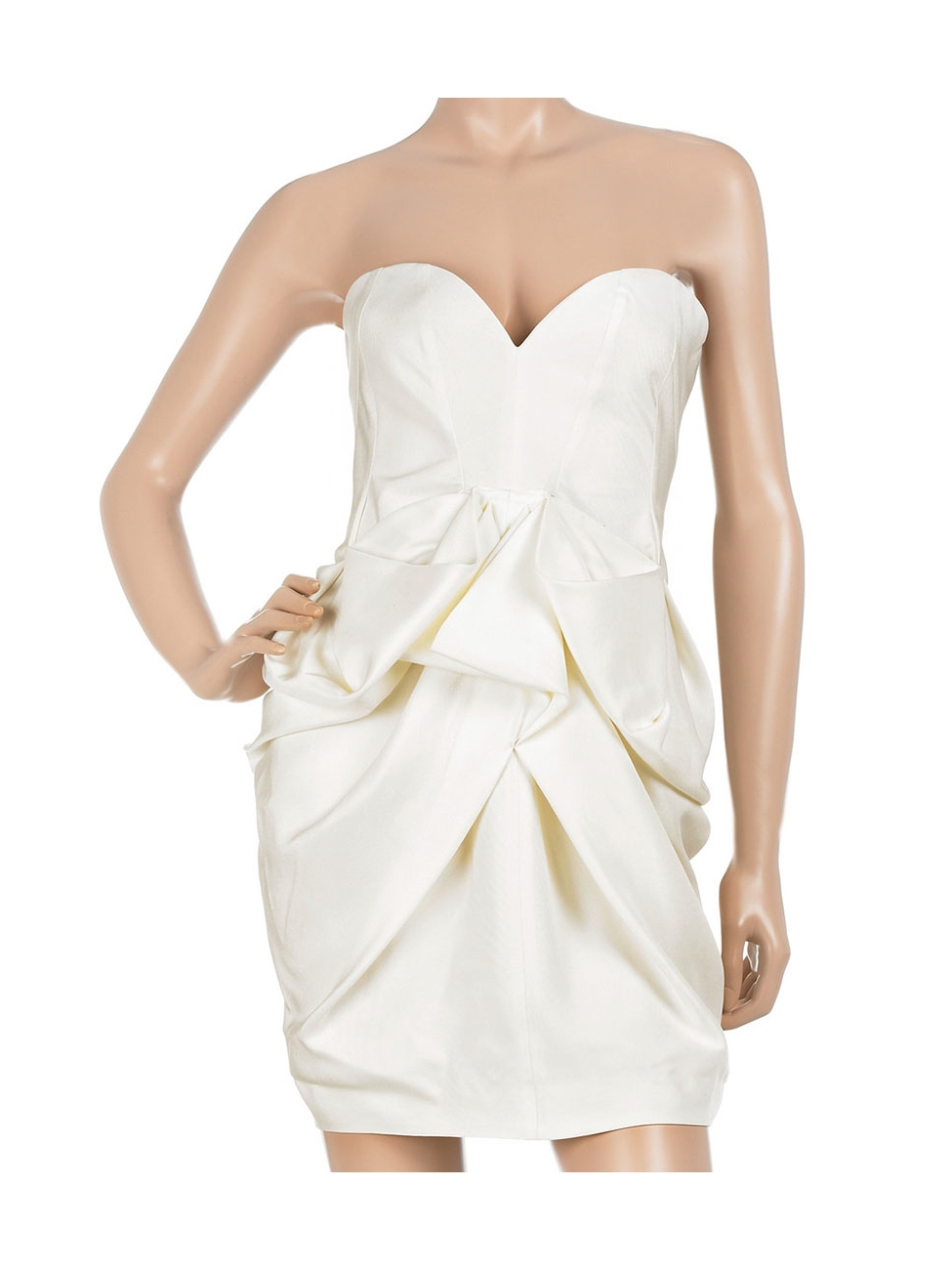 Boutique STELLA MCCARTNEY White draped silk strapless dress Retail