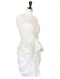 Robe de cocktail bustier drapée en soie blanche Px boutique 1435€ Taille 38