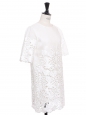 HARPER short sleeves white floral lace ramie dress Size Xs