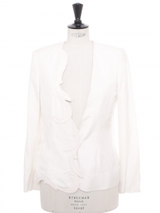 Swan white asymmetric cut blazer jacket Retail price €1100 Size 36