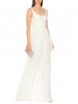 JADE white silk chiffon gown with pleated bodice and open back Retail price €4800 Size 34