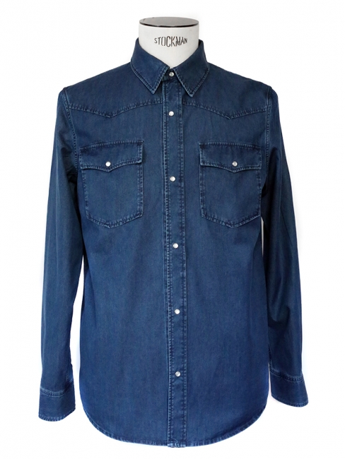 Navy blue denim men's shirt NEW Retail price €180 Size 38
