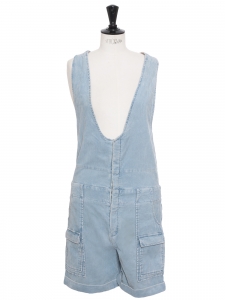 Light blue corduroy playsuit with large straps Size 36