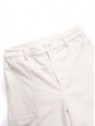High waist wide leg ecru wight corduroy pants Retail price $330 Size 38