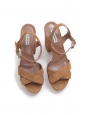 Camel suede heel and platform sandals Retail price €625 Size 38