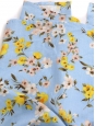 Robe à fines bretelles longueur midi en coton imprimé fleuri bleu clair jaune et rose Taille 38/40