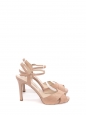 Light pink suede leather stiletto heel sandals with ankle strap Retail price €490 Size 40