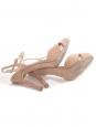 Light pink suede leather stiletto heel sandals with ankle strap Retail price €490 Size 40