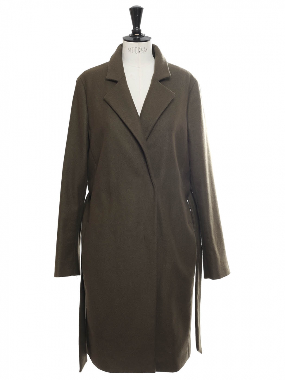 khaki green wool coat