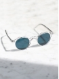 HERI Crystal clear frame sunglasses with blue mineral lenses Retail price €350 NEW