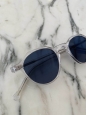 Lunettes de soleil HERI monture biseau crystal verres minéraux bleus NEUVES Prix boutique 350€