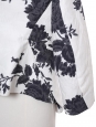 Navy blue and white flower jacquard cropped jacket Retail price $1777 Size 38