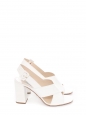 White patent leather heel sandals Retail price €650 Size 39.5
