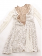 Long sleeves ivory white lace fit and flare dress Retail price €1100 Size 34