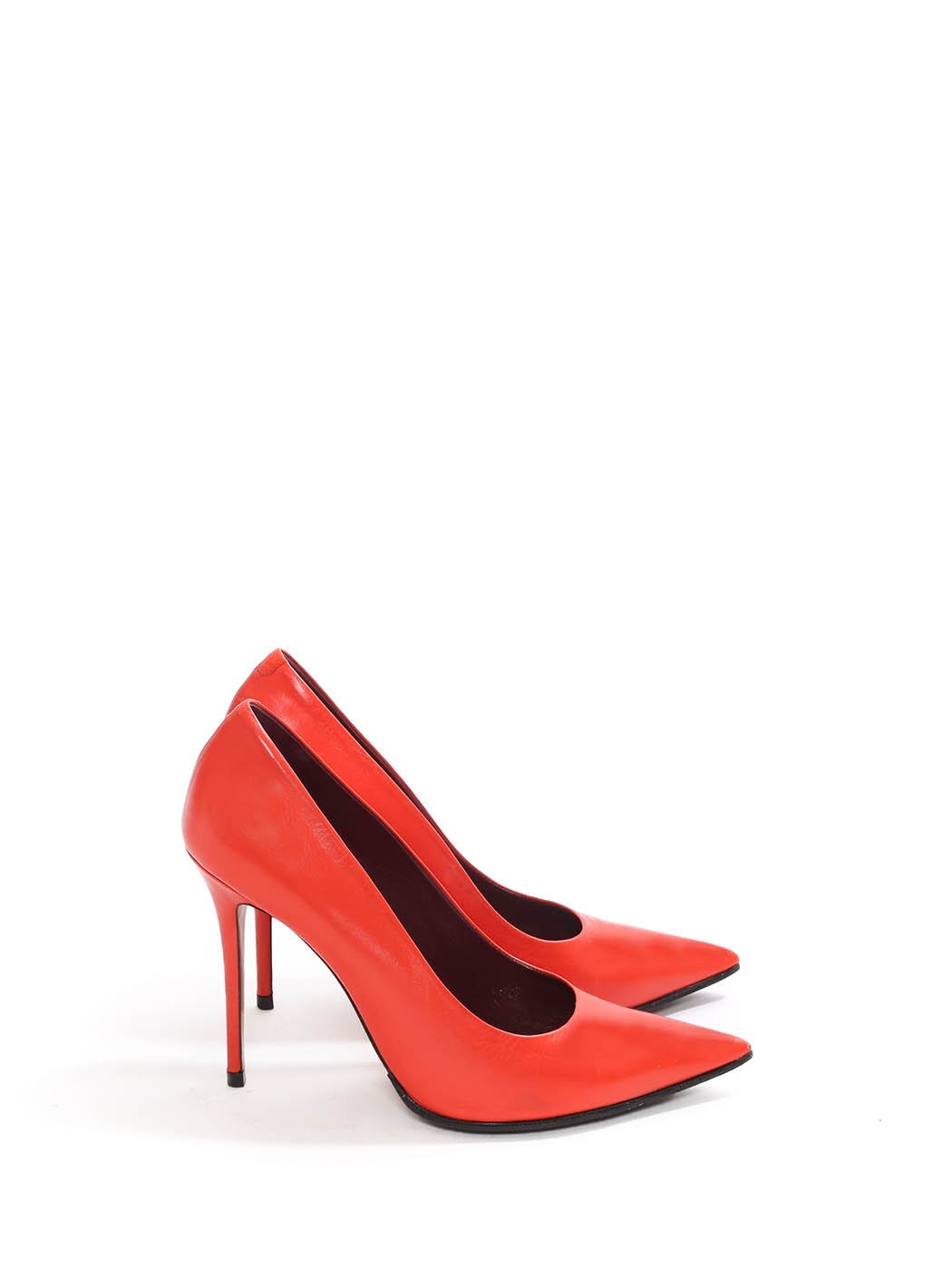 CELINE heel pointed toe bright red red leather pumps Retail price $600 37