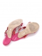PETRA FIRENZE low heel fuchsia pink and red suede leather sandals Size 37