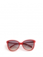 Bright red butterfly large sunglasses with blue lens