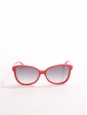 Bright red butterfly large sunglasses with blue lens