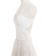 Open back fit and flare white eyelet lace dress Retail price €1000 Size XS