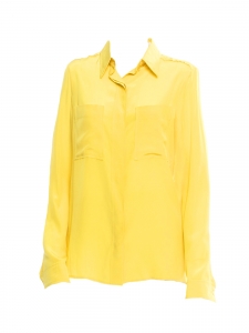  Bright yellow silk long sleeves blouse Retail price €500 Size 36