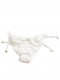 White bikini briefs with side strings and mini gold shells Size 40