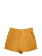 High waist mustard yellow pleated crepe shorts Retail price €490 Size 36/38