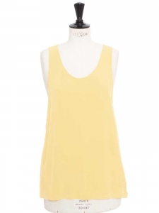 ICONIC Pale yellow silk crepe tank top Retail price €390 Size 36