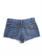 Dark blue denim frayed mini shorts Retail price €380 Size 40