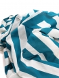 Robe à larges bretelles en coton blanc imprimé rayures bleu azur Prix boutique 1100€ Taille S