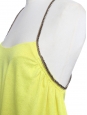 Bright neon yellow open back cocktail top with crystal straps Retail price €900 Size S/M