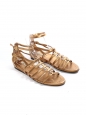 Gold metallic leather flat gladiator sandals Retail price €550 Size 36