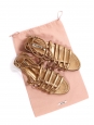 Gold metallic leather flat gladiator sandals Retail price €550 Size 36