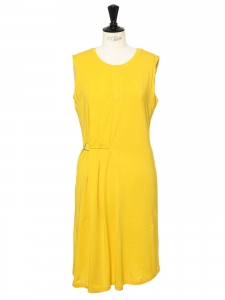Bright sunny yellow jersey sleeveless dress Retail price €120 Size L
