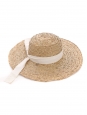 Large light beige straw sunhat