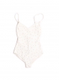 Open back and plunging décolleté white and gold studs one piece swimsuit NEW Retail price €300 Size M
