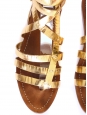 Sandales plates gladiator en cuir doré Px boutique 550€ Taille 36,5