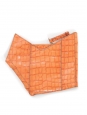 Orange croco embossed leather clutch bag Retail price €700
