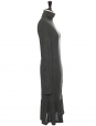 Heather grey green wool blend maxi dress with long sleeves Size 3