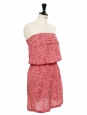OPULENCE Robe bustier en coton rose imprimé bandana Taille 36